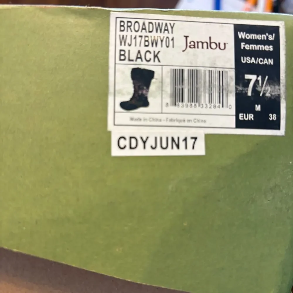 Jambu Broadway Waterproof Snow Boots 7.5 Brown Black NWT Mid Calf Insualted